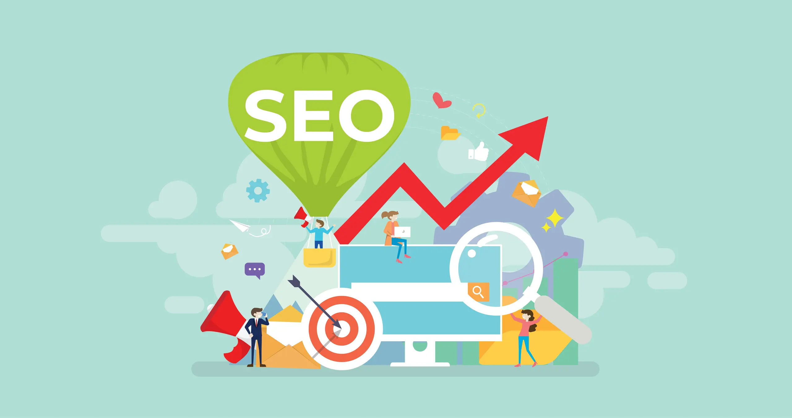 Illustration av SEO-koncept och tillväxt
