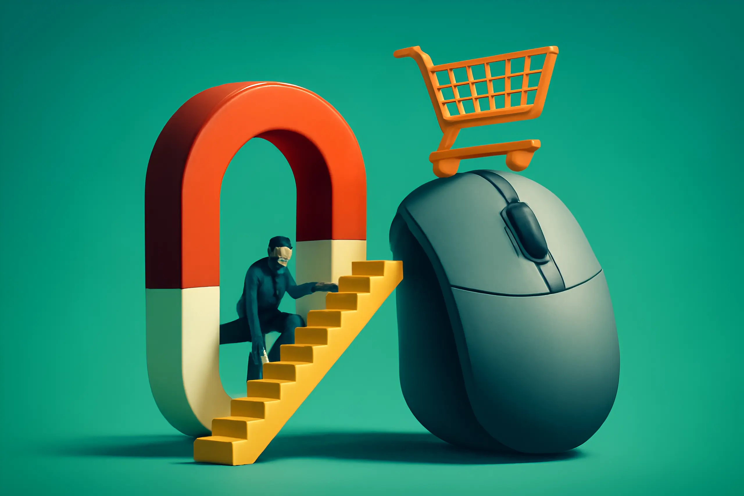 Illustration d’un chariot d’achat et d’une souris d’ordinateur