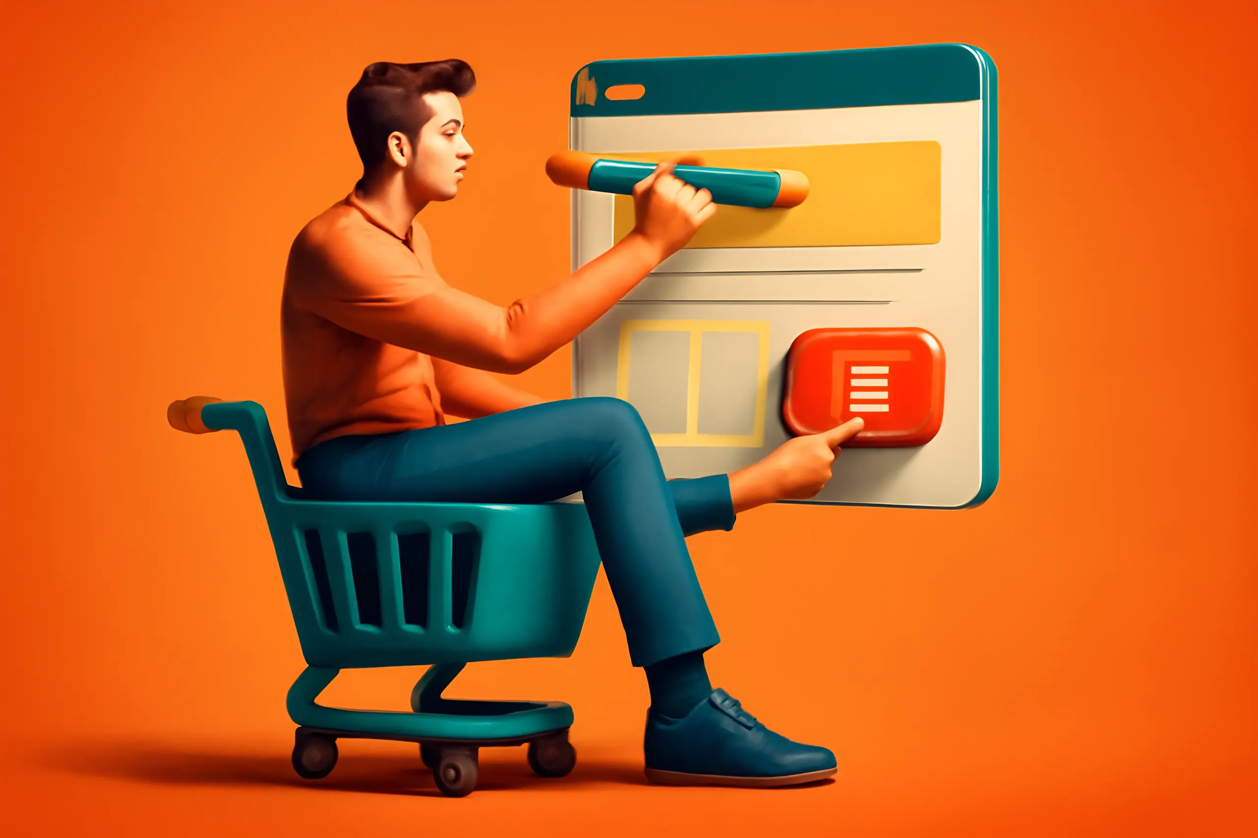 Person som designer en e-handelsnettside