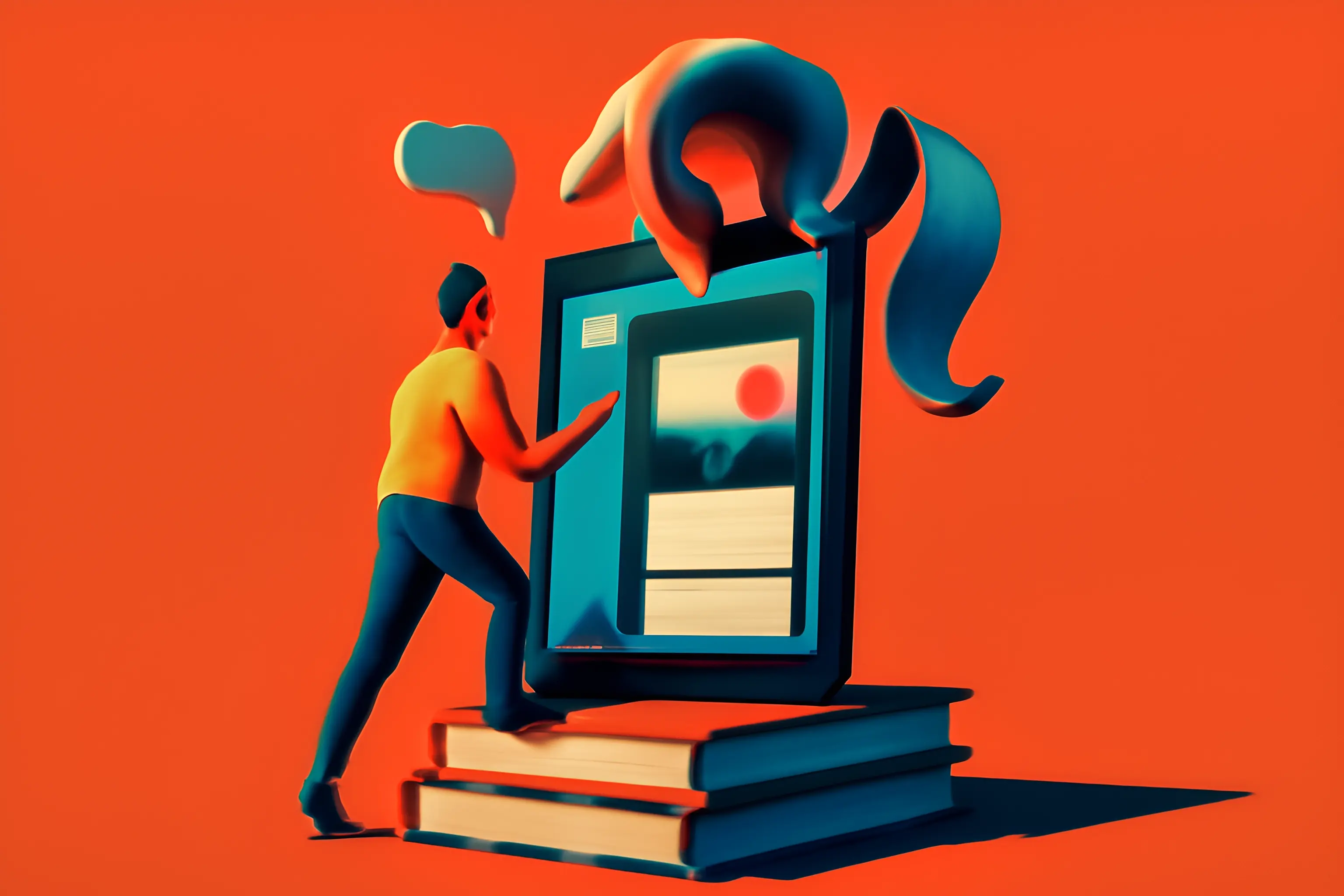 Person, der interagerer med digitalt kunstværk