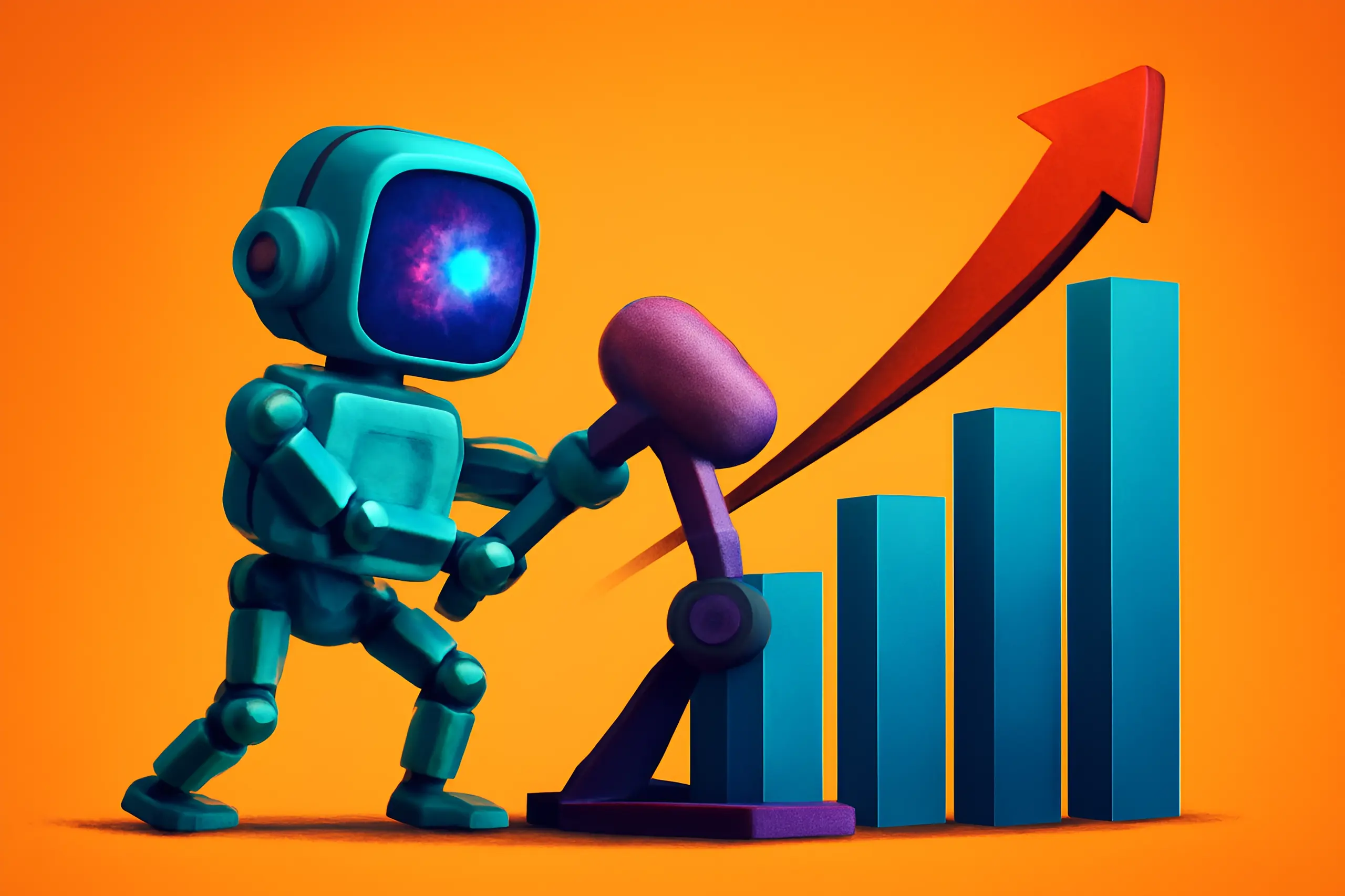 Robot avec graphique de croissance