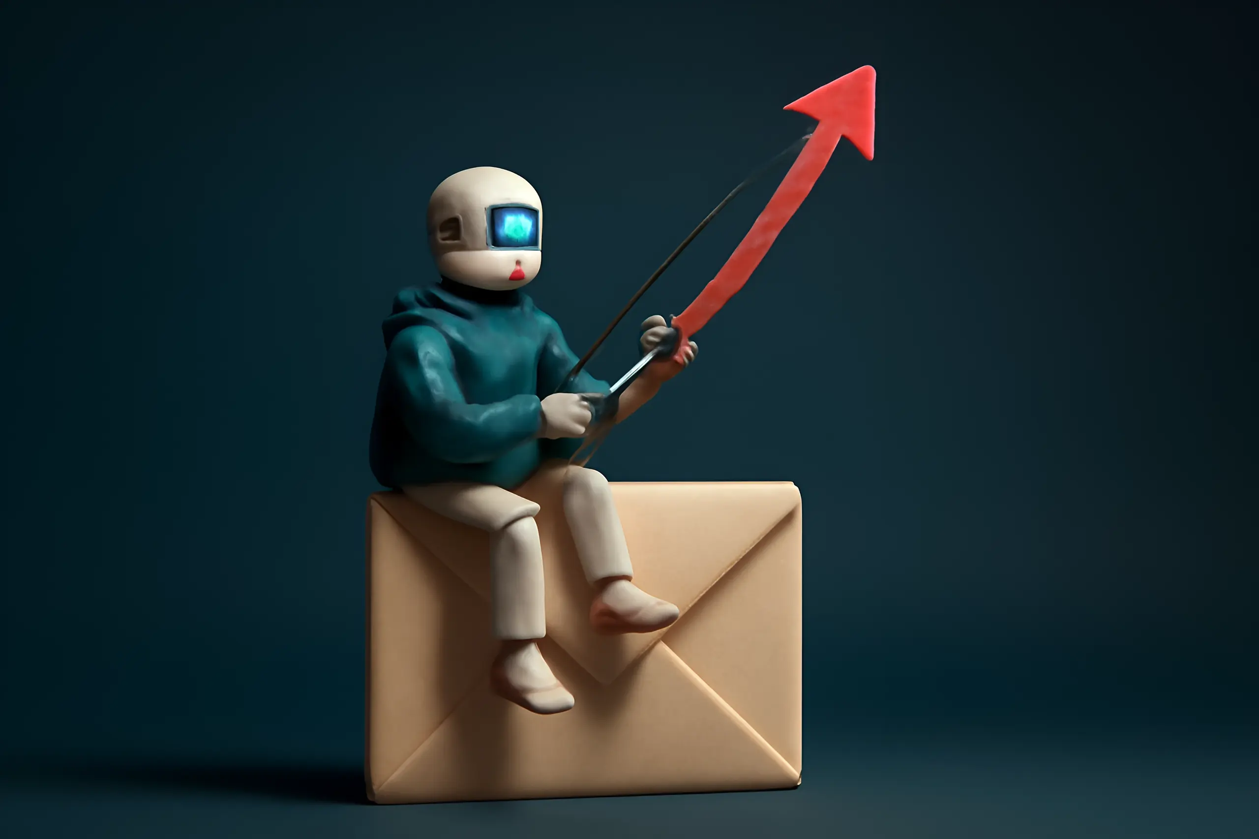 Figure with arrow on envelope