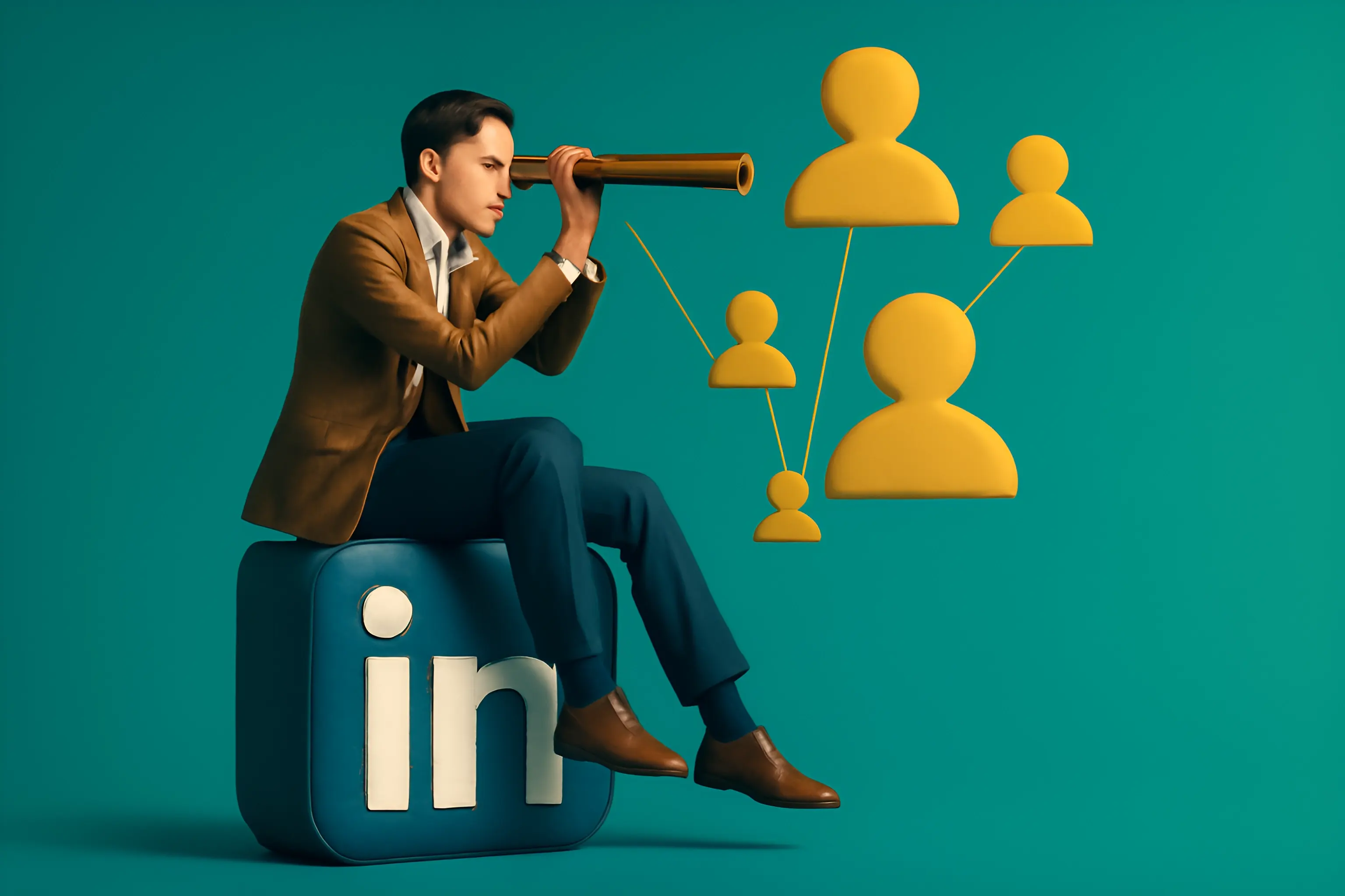 Mand der udforsker LinkedIn-forbindelser