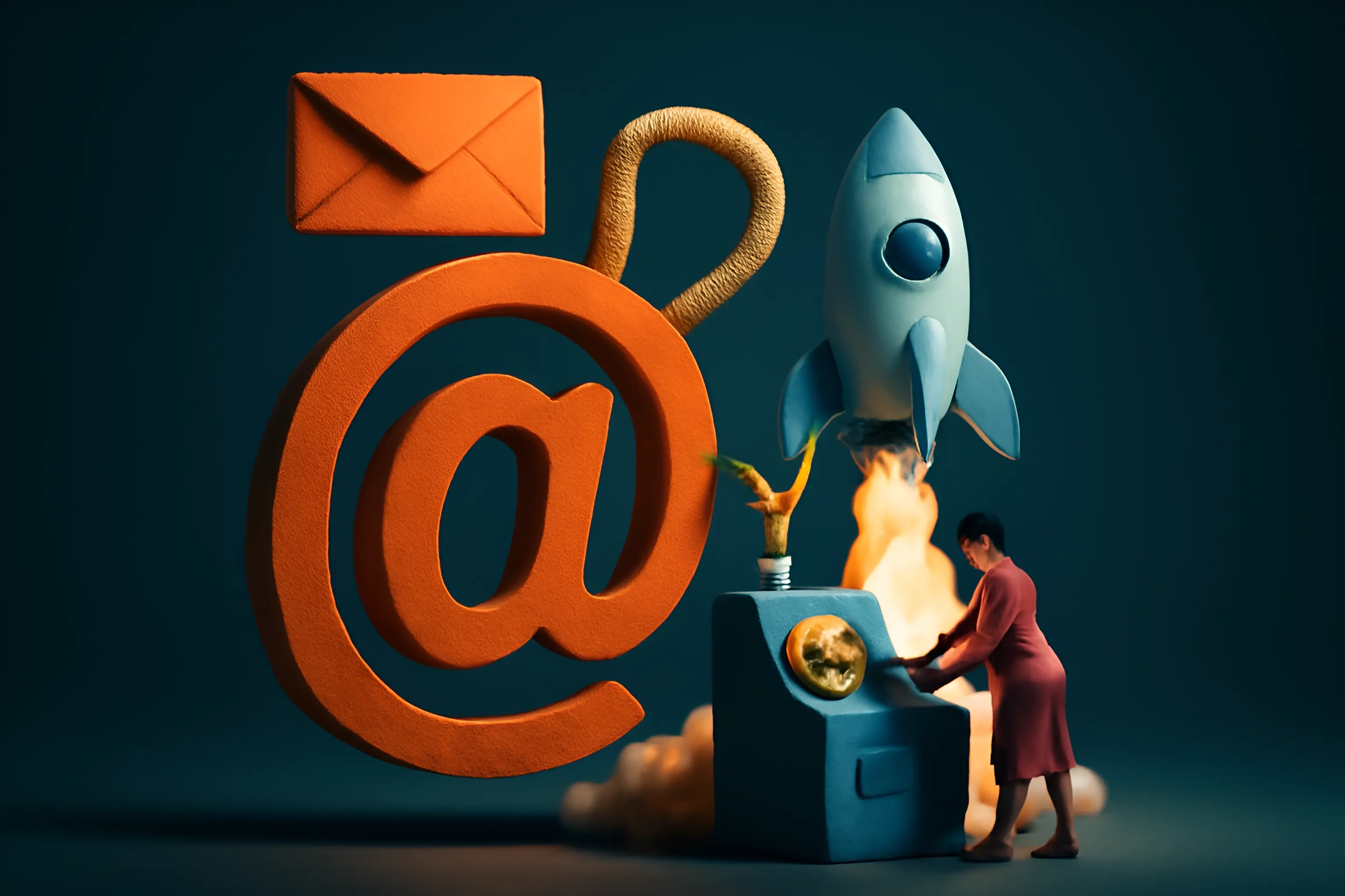 Lanzamiento de un cohete de email marketing