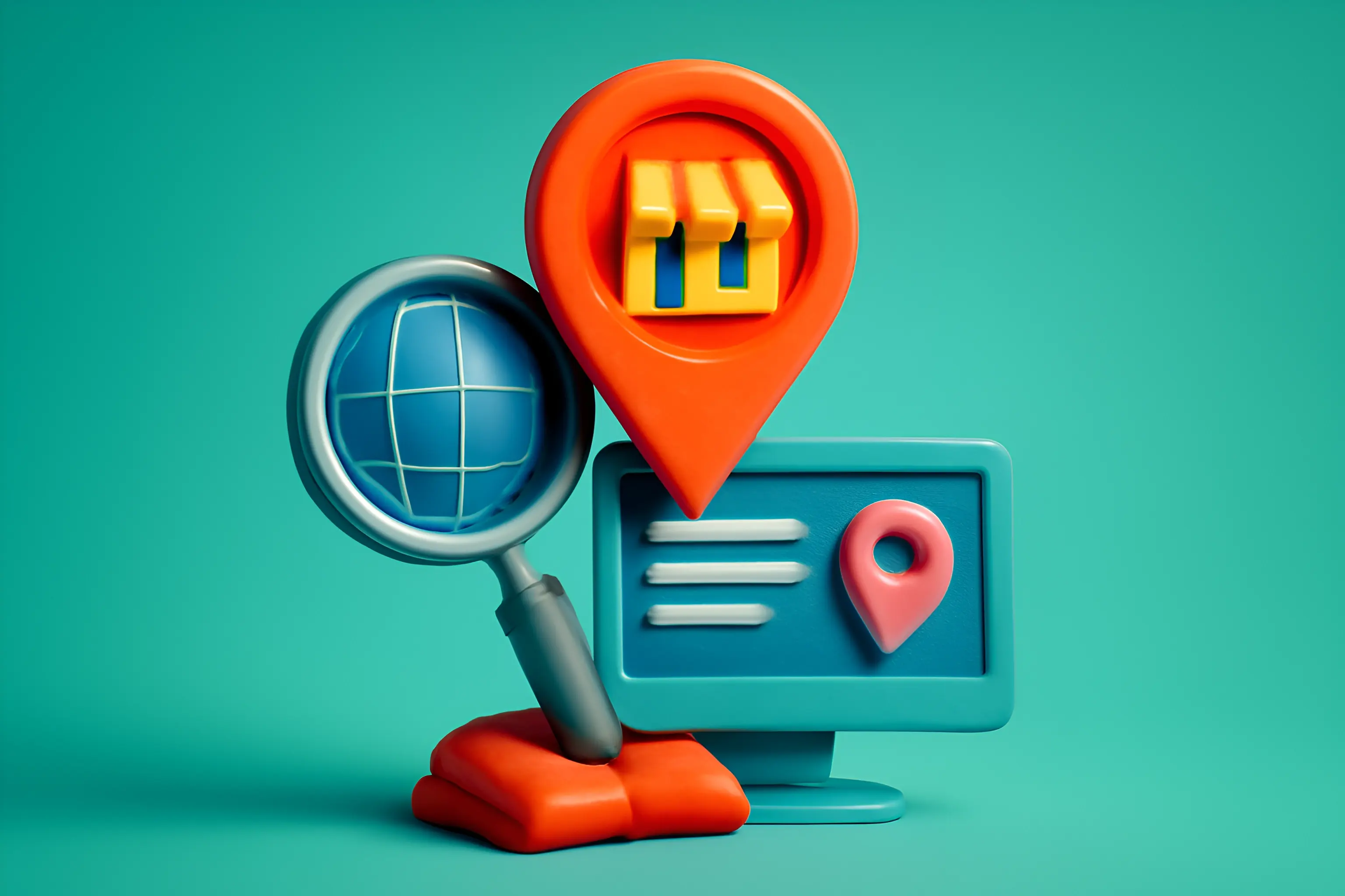 3D-Illustration eines Online-Geschäftsstandorts