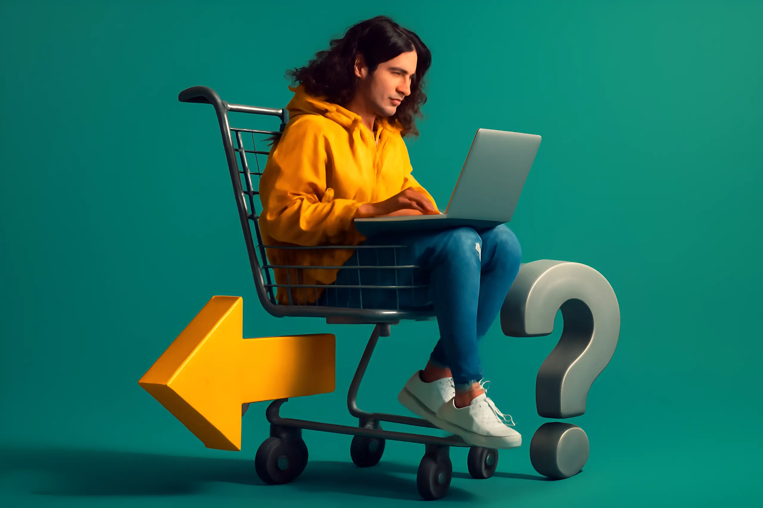 Achat en ligne avec un ordinateur portable dans le panier