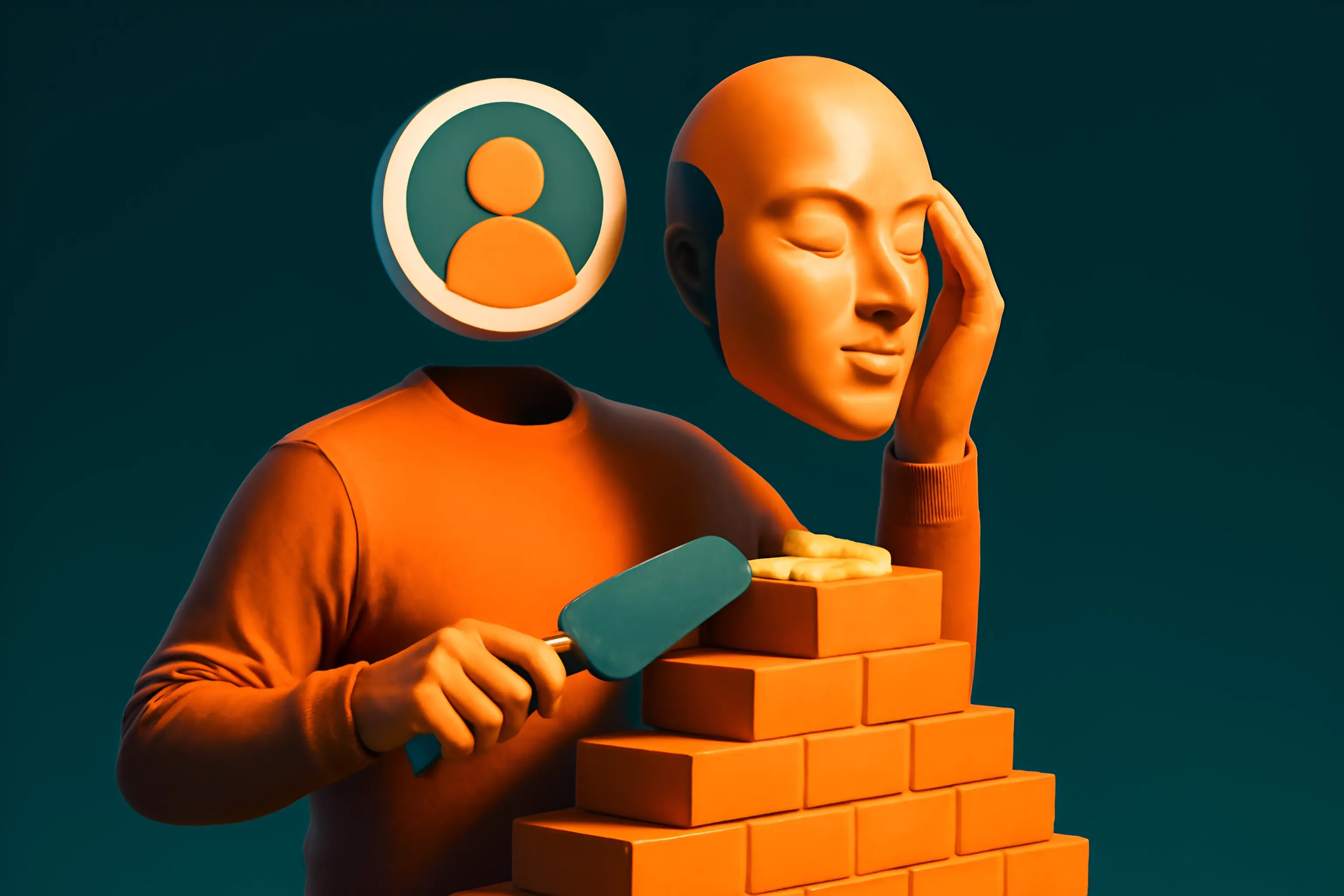 Illustration artistique de la construction de l'identité