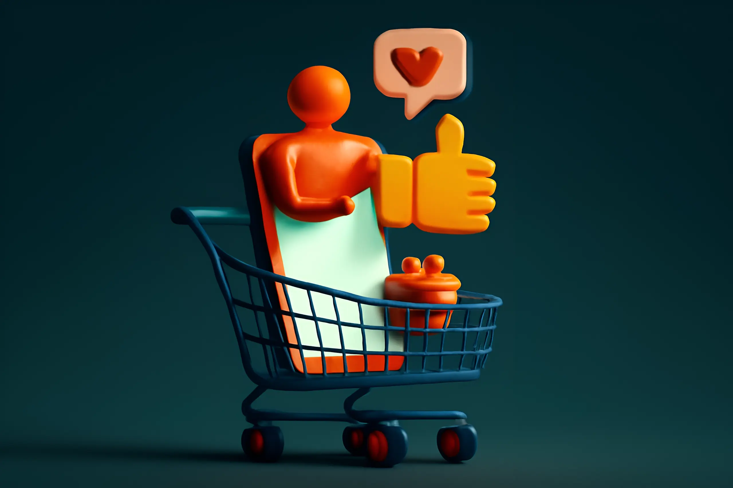 Panier d'achat associé à des icônes sociales