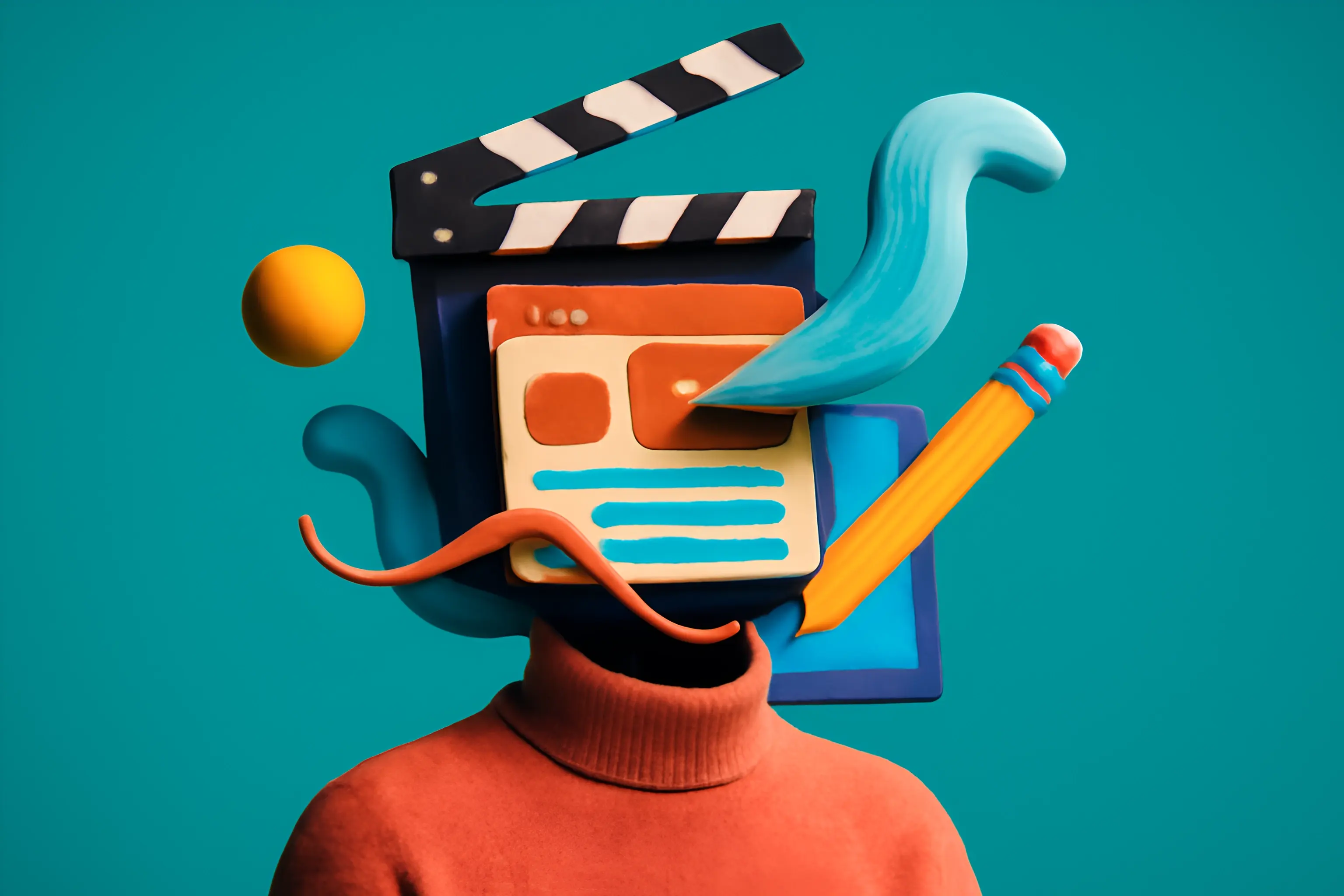 Surrealistista, media-aiheista abstraktia taidetta