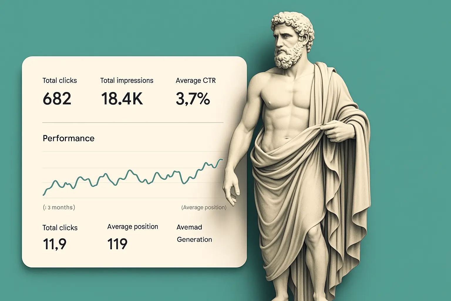 CaptivateClicks dashboard for digital markedsføring viser økte klikk, visninger og klikkrate (CTR).